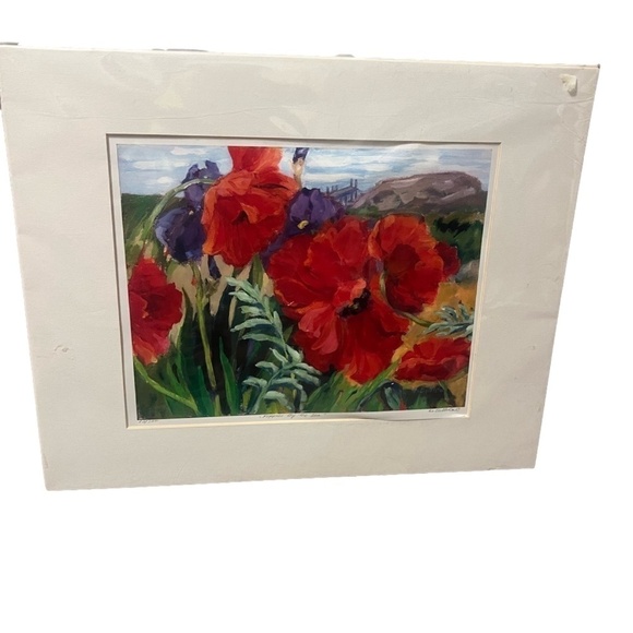 JANICE‎ DIBATTISTA ALLEN LASER PRINT POPPIES BY THE SEA 16X20